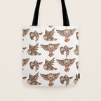 Owls in Flight - Brown Palette Tote Bag Gallery Image 1