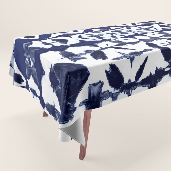 Indigo Ikat Itajime Tablecloth Gallery Image 1