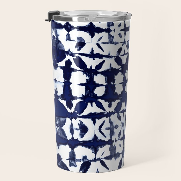 Indigo Ikat Itajime Travel Mug Gallery Image 3
