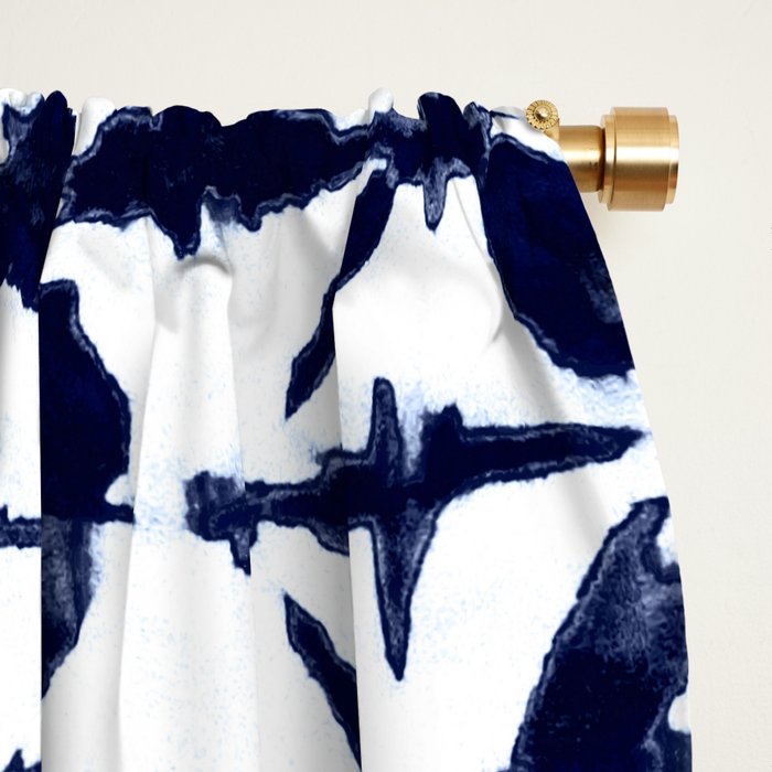 Indigo Ikat Itajime Window Curtain Gallery Image 2