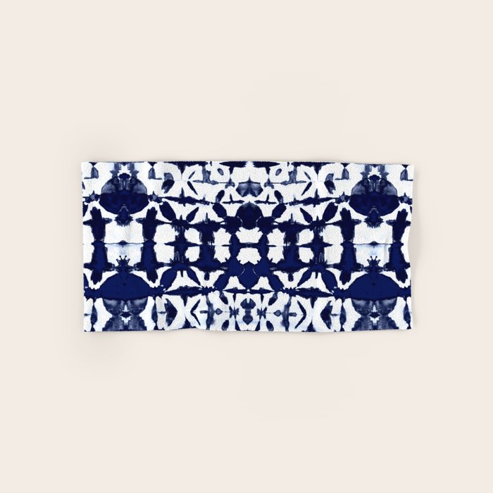 Indigo Ikat Itajime Bath Towel Gallery Image 1