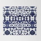 Indigo Ikat Itajime Throw Blanket Gallery Image 2
