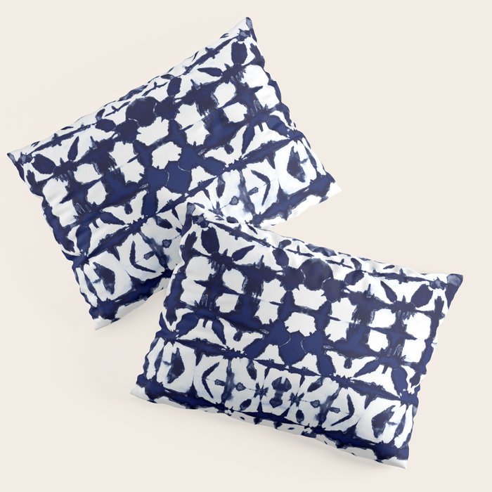 Indigo Ikat Itajime Pillow Sham Gallery Image 3