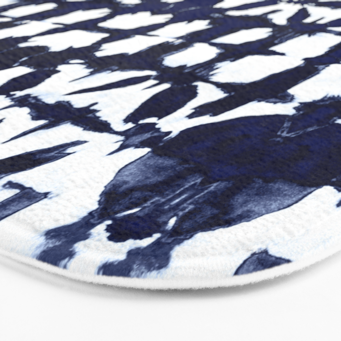 Indigo Ikat Itajime Bath Mat Gallery Image 3