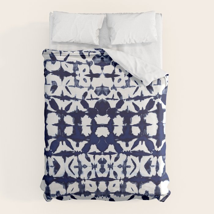 Indigo Ikat Itajime Duvet Cover Gallery Image 1
