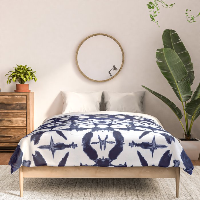 Indigo Ikat Itajime Comforter Gallery Image 3