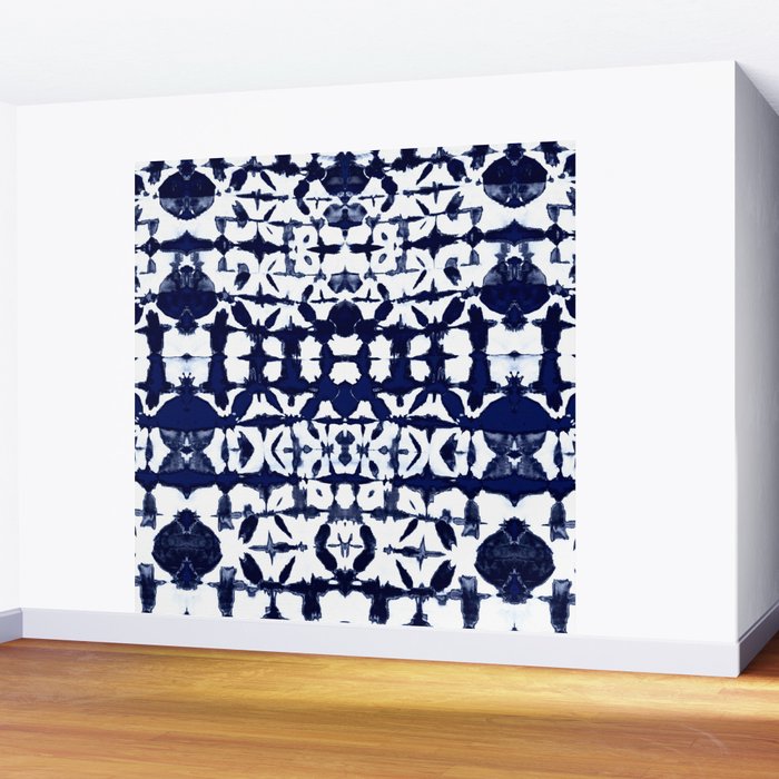 Indigo Ikat Itajime Wall Mural Gallery Image 2