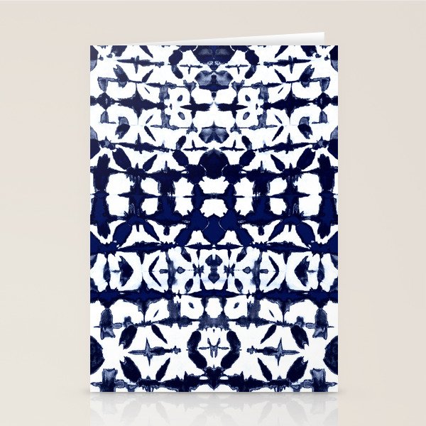 Indigo Ikat Itajime Stationery Card Gallery Image 2