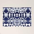 Indigo Ikat Itajime Welcome Mat Gallery Image 1