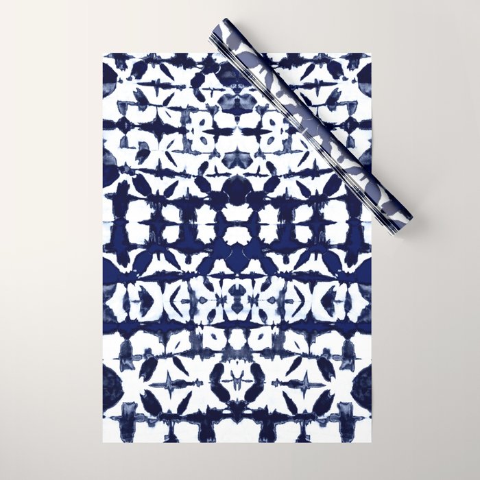 Indigo Ikat Itajime Wrapping Paper Gallery Image 1