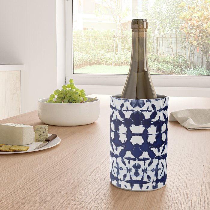 Indigo Ikat Itajime Wine Chiller Gallery Image 4