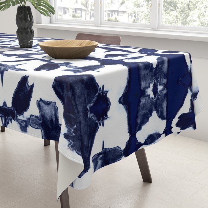 Indigo Ikat Itajime Tablecloth Gallery Image 3