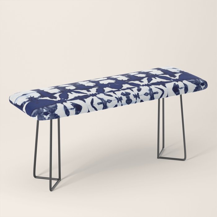 Indigo Ikat Itajime Bench Gallery Image 1