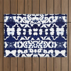 Indigo Ikat Itajime Outdoor Rug Gallery Image 1