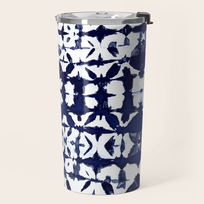 Indigo Ikat Itajime Travel Mug Gallery Image 2
