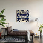 Indigo Ikat Itajime Wood Wall Art Gallery Image 2