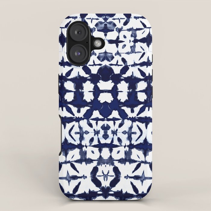 Indigo Ikat Itajime iPhone Case Gallery Image 1