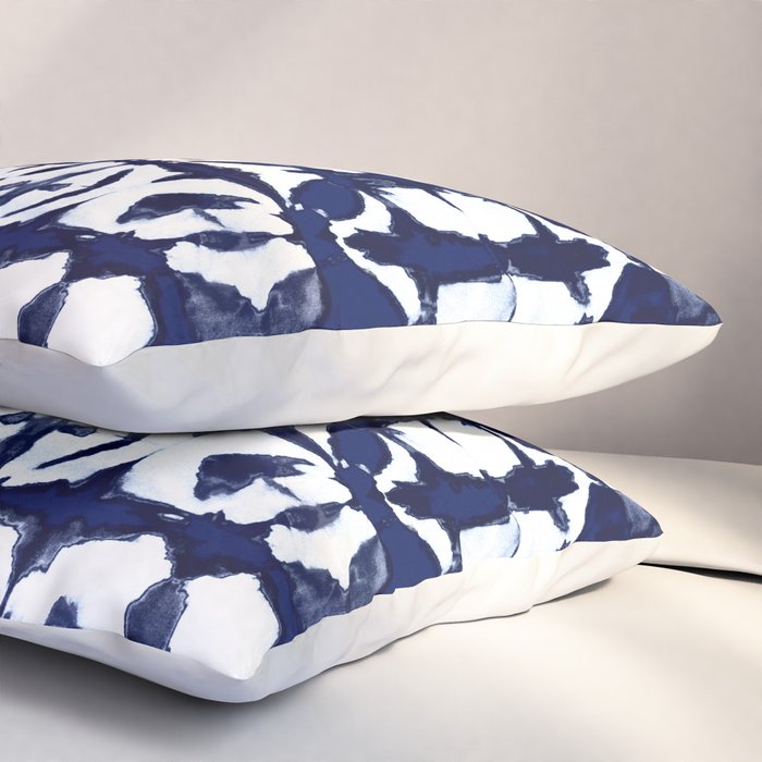 Indigo Ikat Itajime Pillow Sham Gallery Image 3