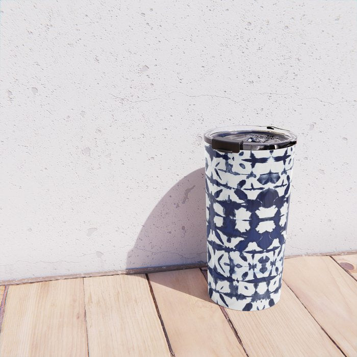 Indigo Ikat Itajime Travel Mug Gallery Image 4