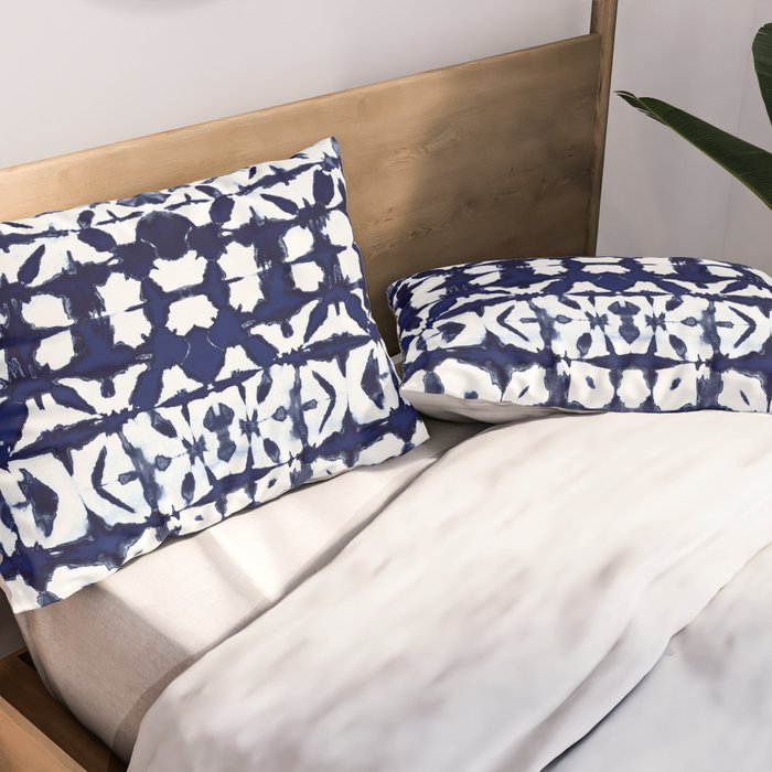 Indigo Ikat Itajime Pillow Sham Gallery Image 2