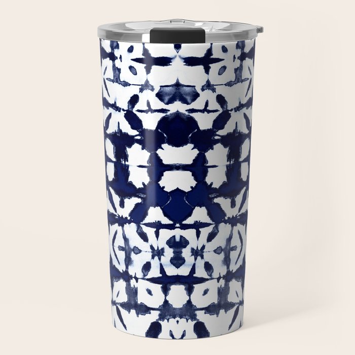 Indigo Ikat Itajime Travel Mug Gallery Image 1