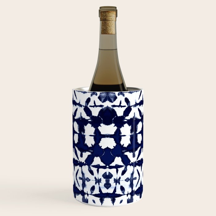 Indigo Ikat Itajime Wine Chiller Gallery Image 1
