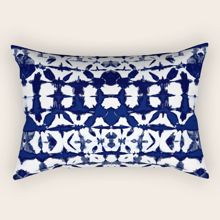 Indigo Ikat Itajime Rectangular Pillow Gallery Image 2