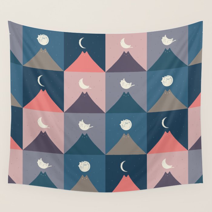 Moon Cat 2x2 Wall Tapestry Gallery Image 1