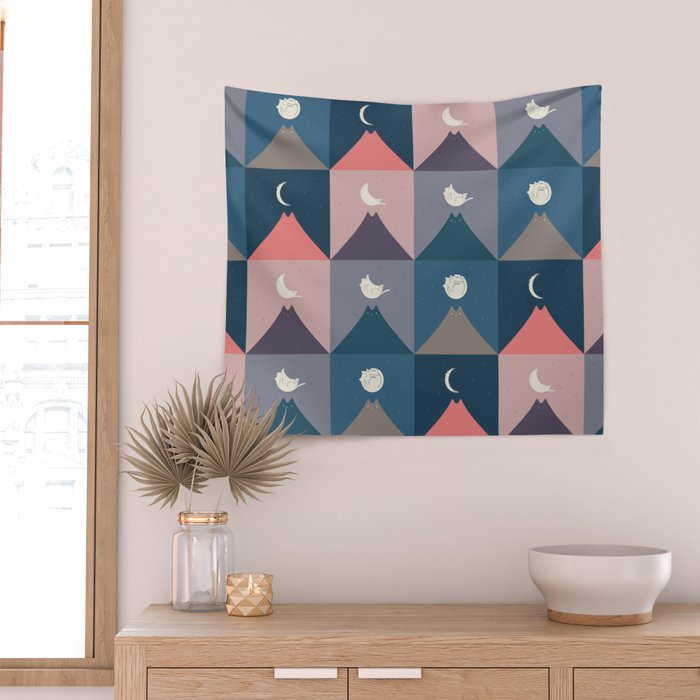 Moon Cat 2x2 Wall Tapestry Gallery Image 2