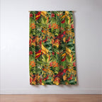 Midnight Jungle Parrots Tropical Paradise Window Curtain Gallery Image 3