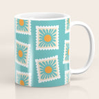 Vintage flower postage stamp pattern Coffee Mug Gallery Image 1