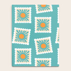 Vintage flower postage stamp pattern Notebook Gallery Image 4