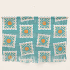 Vintage flower postage stamp pattern Wall Hanging Gallery Image 1