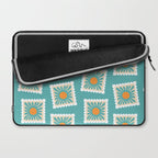 Vintage flower postage stamp pattern Laptop Sleeve Gallery Image 2