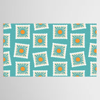 Vintage flower postage stamp pattern Tablecloth Gallery Image 2