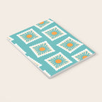 Vintage flower postage stamp pattern Notebook Gallery Image 3