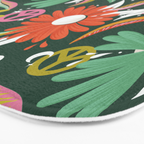 Drippy Daisy Dreamscape - Rainbow on Kelly Green Bath Mat Gallery Image 3