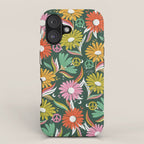 Drippy Daisy Dreamscape - Rainbow on Kelly Green iPhone Case Gallery Image 1
