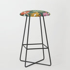 Drippy Daisy Dreamscape - Rainbow on Kelly Green Stool Gallery Image 1