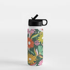 Drippy Daisy Dreamscape - Rainbow on Kelly Green Water Bottle Gallery Image 1