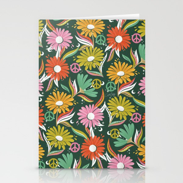 Drippy Daisy Dreamscape - Rainbow on Kelly Green Stationery Card Gallery Image 2