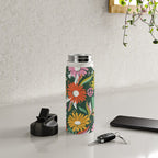 Drippy Daisy Dreamscape - Rainbow on Kelly Green Water Bottle Gallery Image 4