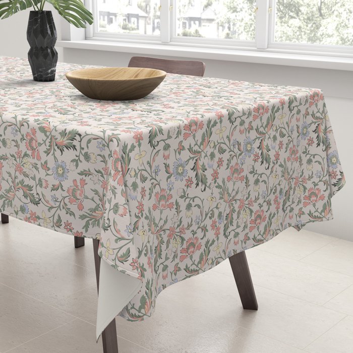 Vintage Bohemian Floral in Pink Tablecloth Gallery Image 3