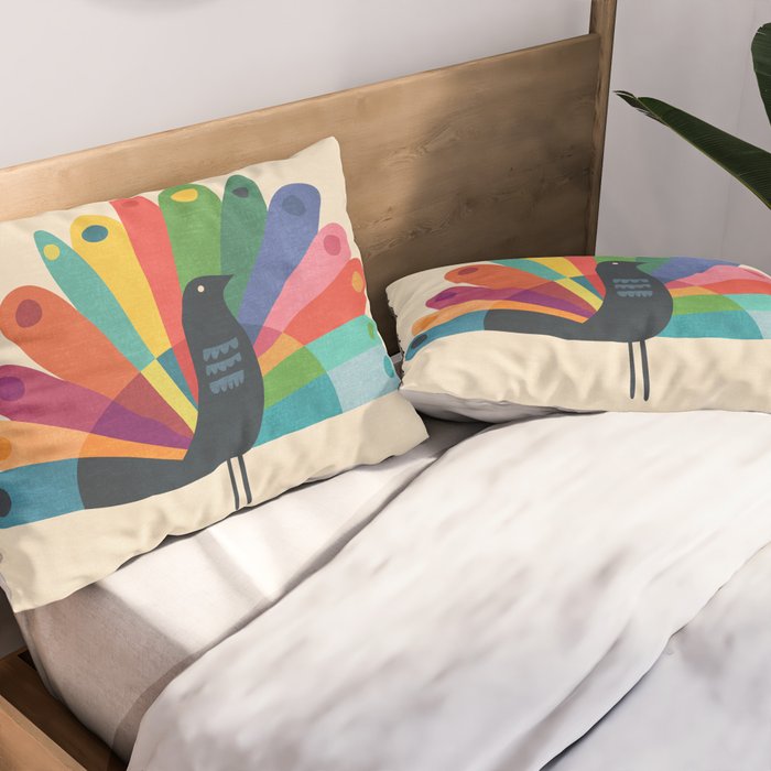 Whimsical Peacok Pillow Sham Gallery Image 2