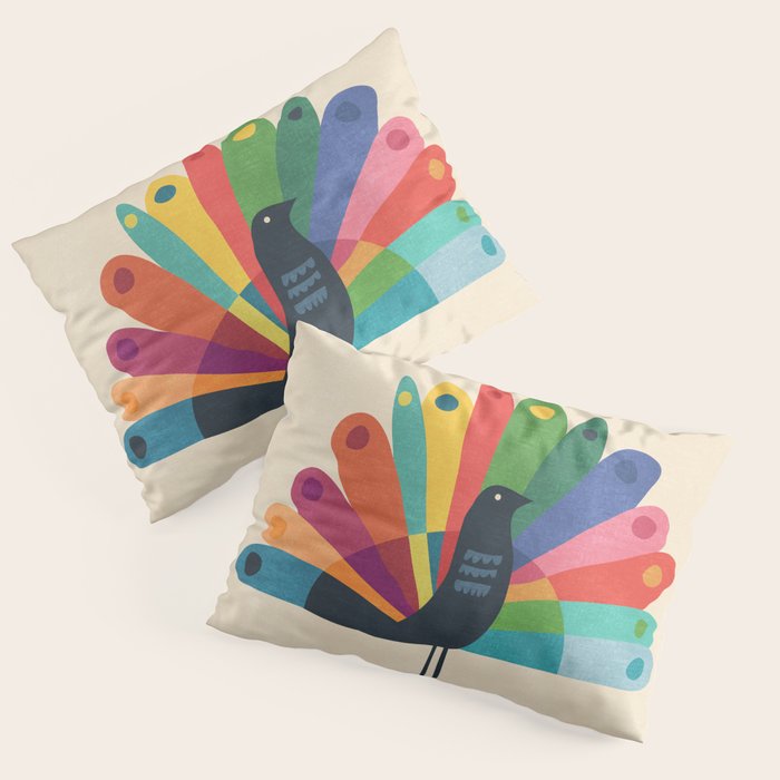 Whimsical Peacok Pillow Sham Gallery Image 1