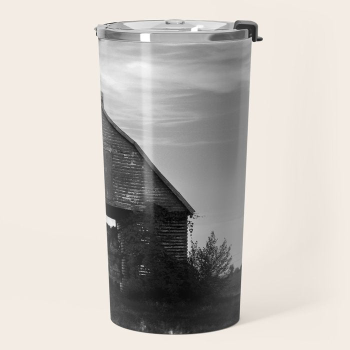 Country Corn Crib Black and White Farm Photography Travel Mug Gallery Image 2