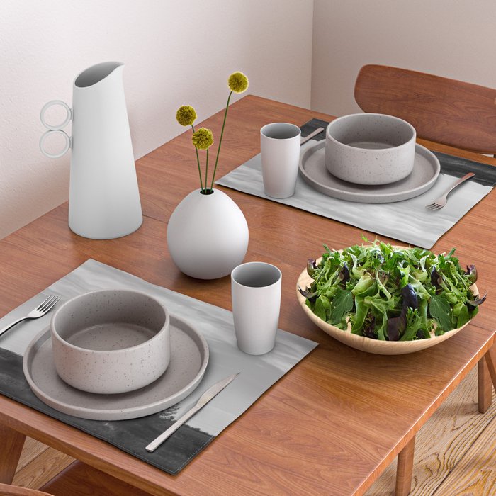 Country Corn Crib Black and White Farm Photography Placemat Gallery Image 2