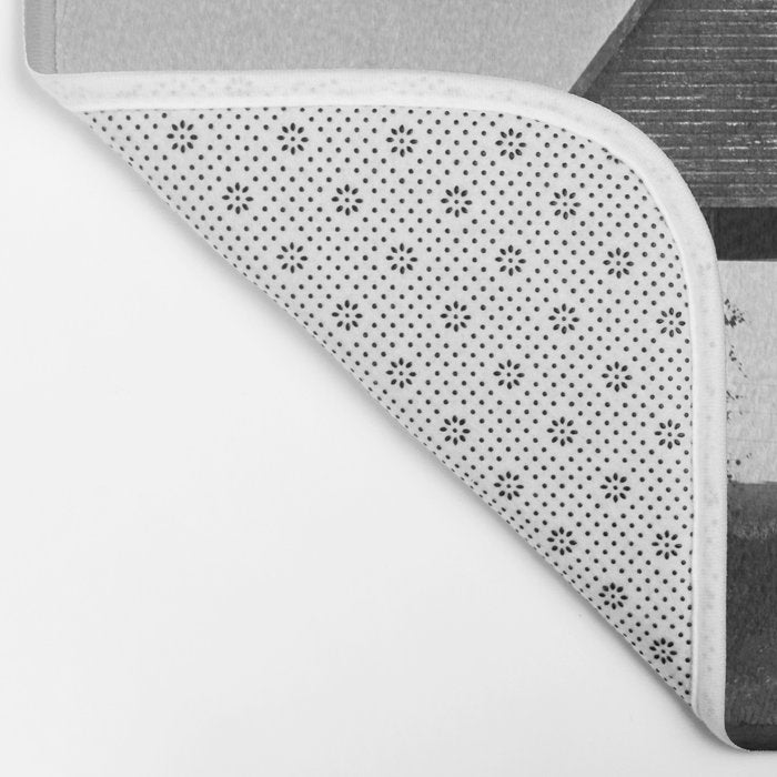 Country Corn Crib Black and White Farm Photography Bath Mat Gallery Image 2