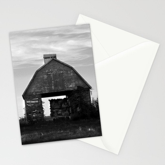 Country Corn Crib Black and White Farm Photography Stationery Card Gallery Image 2