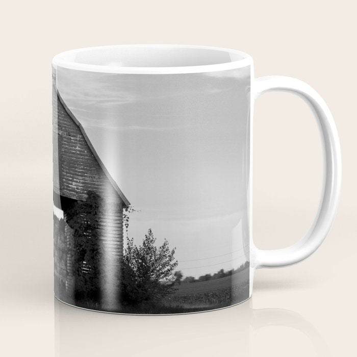 Country Corn Crib Black and White Farm Photography Coffee Mug Gallery Image 1